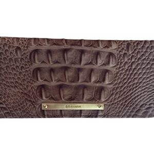 Brahmin Brown Crocodile Embossed Women's Slim wallet